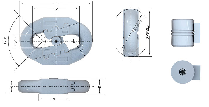 锯齿环(弧齿环,扁平接链环) ― 常用规格与尺寸